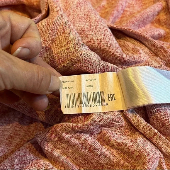 Roxy scoop neck slub knit long sleeve pull over with pockets medium pink / red - Picture 5 of 7